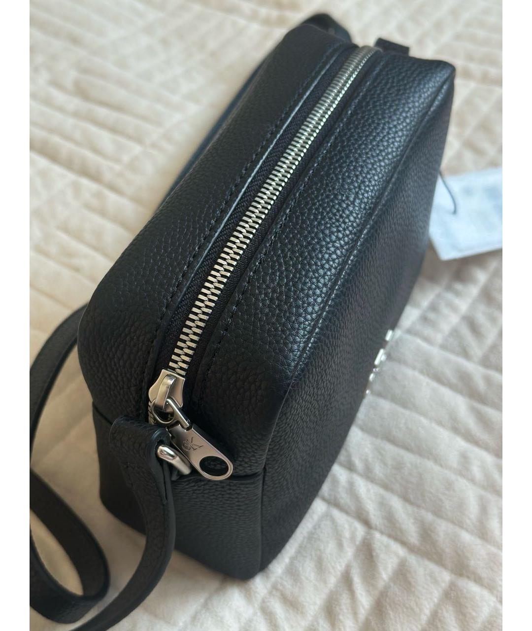 CALVIN KLEIN Черная сумка через плечо из искусственной кожи, фото 2