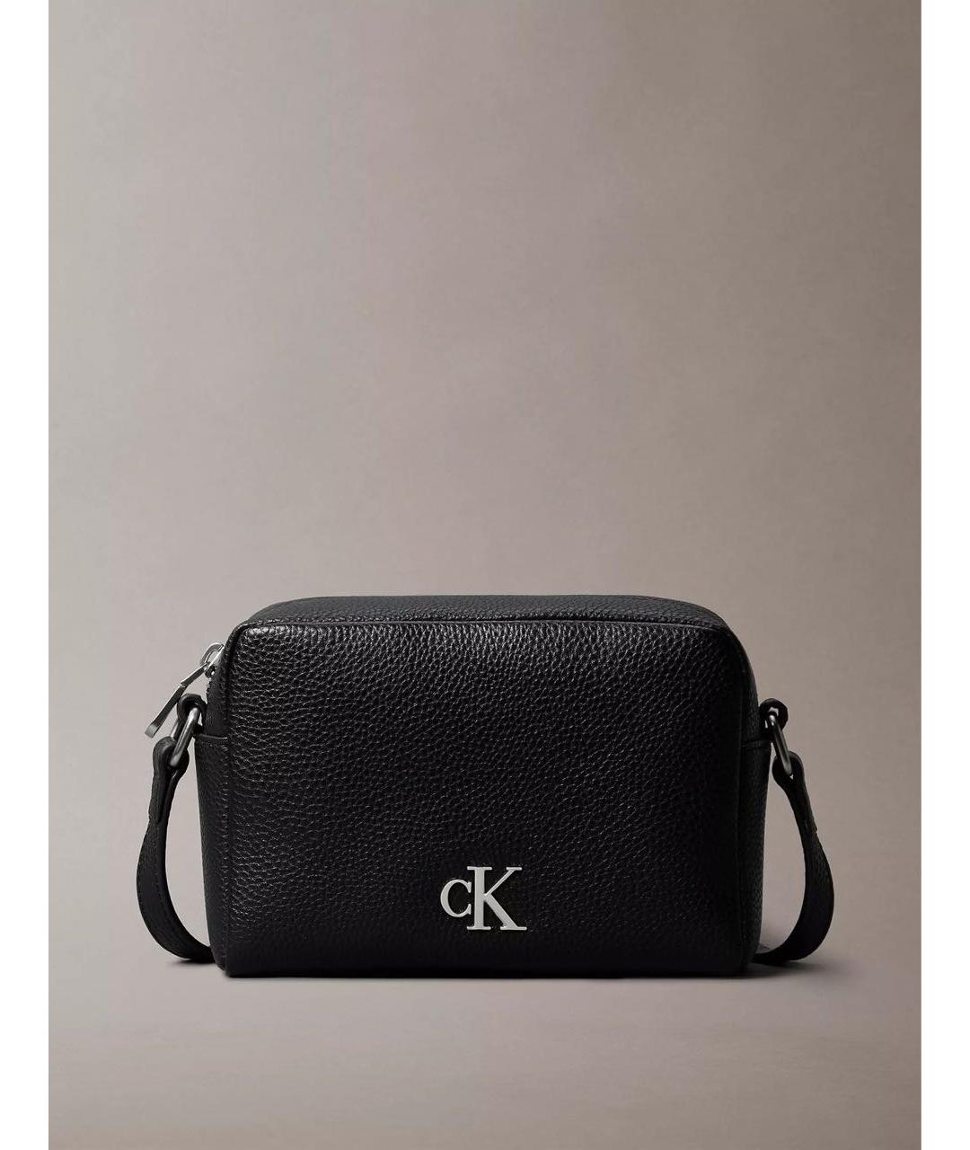 CALVIN KLEIN Черная сумка через плечо из искусственной кожи, фото 6