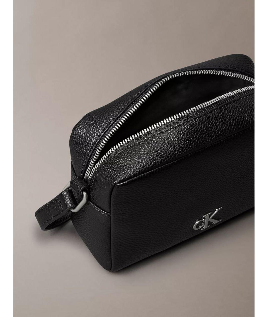 CALVIN KLEIN Черная сумка через плечо из искусственной кожи, фото 4