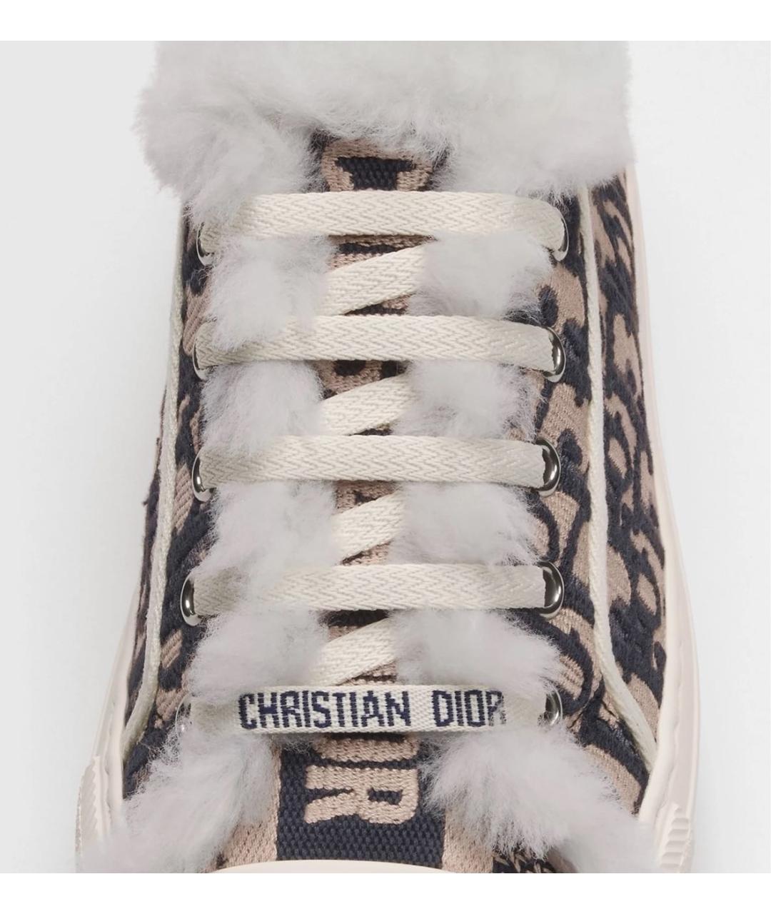 CHRISTIAN DIOR Бежевые текстильные кеды, фото 8