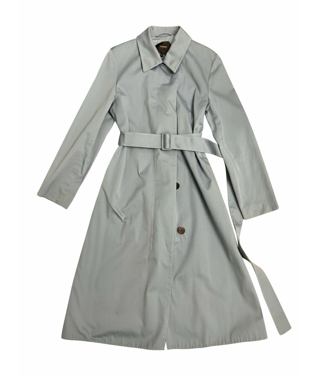 THEORY Голубой хлопковый тренч/плащ, фото 1