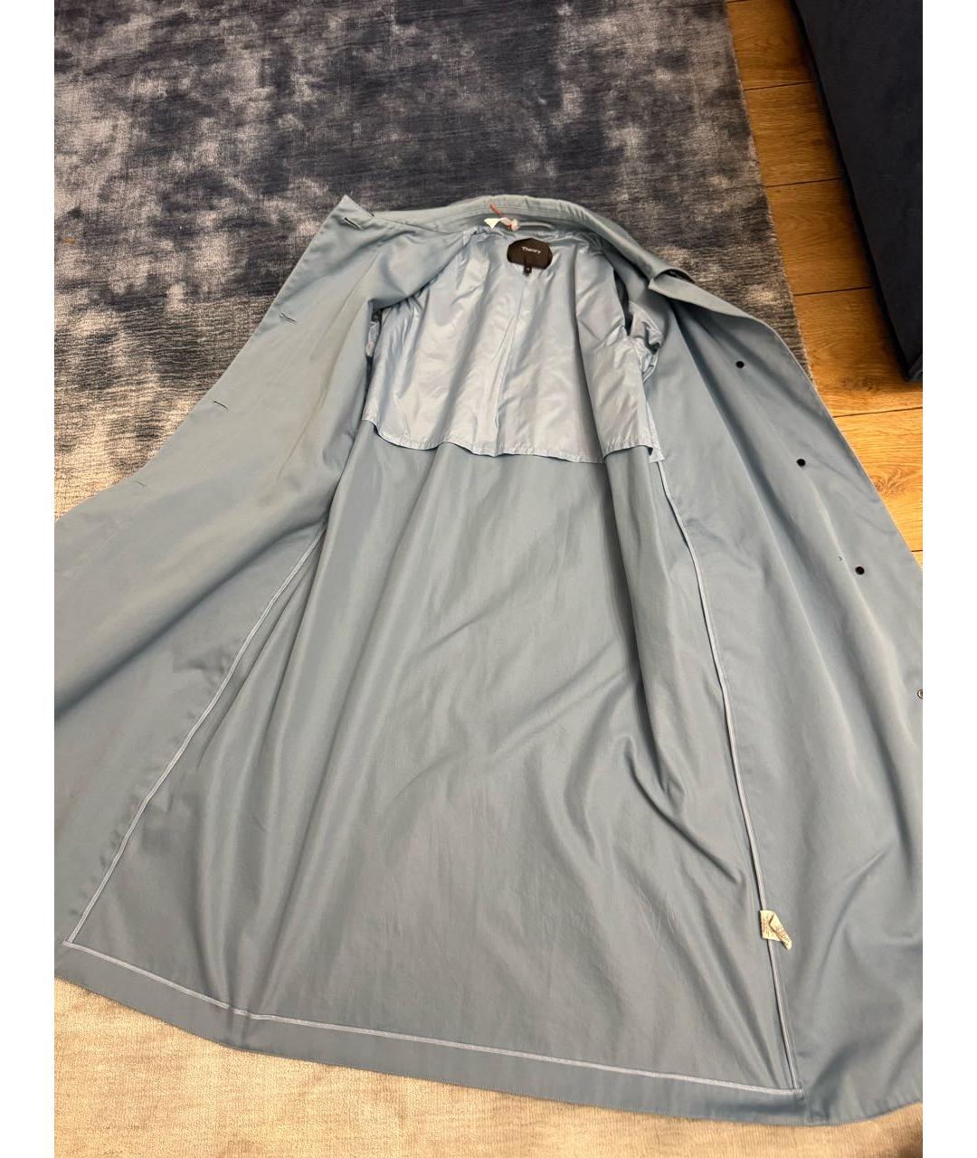 THEORY Голубой хлопковый тренч/плащ, фото 7