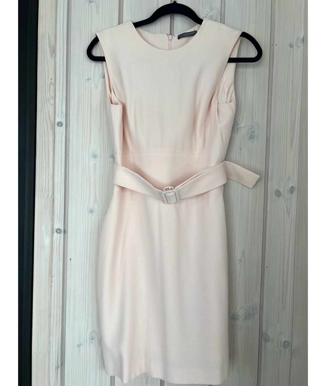 ALEXANDER MCQUEEN Розовое вискозное коктейльное платье, фото 5