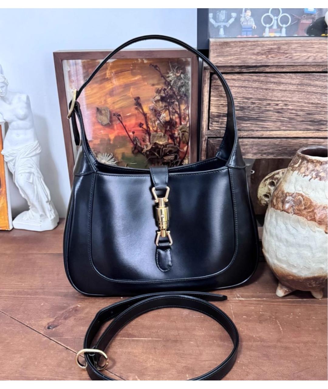 GUCCI Черная кожаная сумка через плечо, фото 2