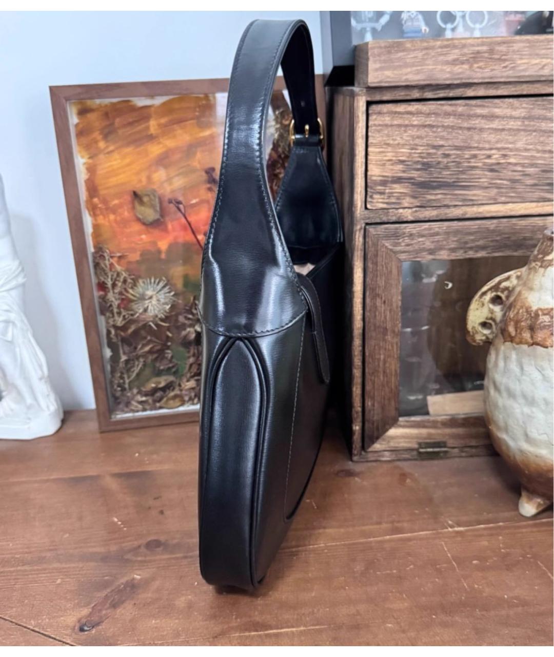 GUCCI Черная кожаная сумка через плечо, фото 5