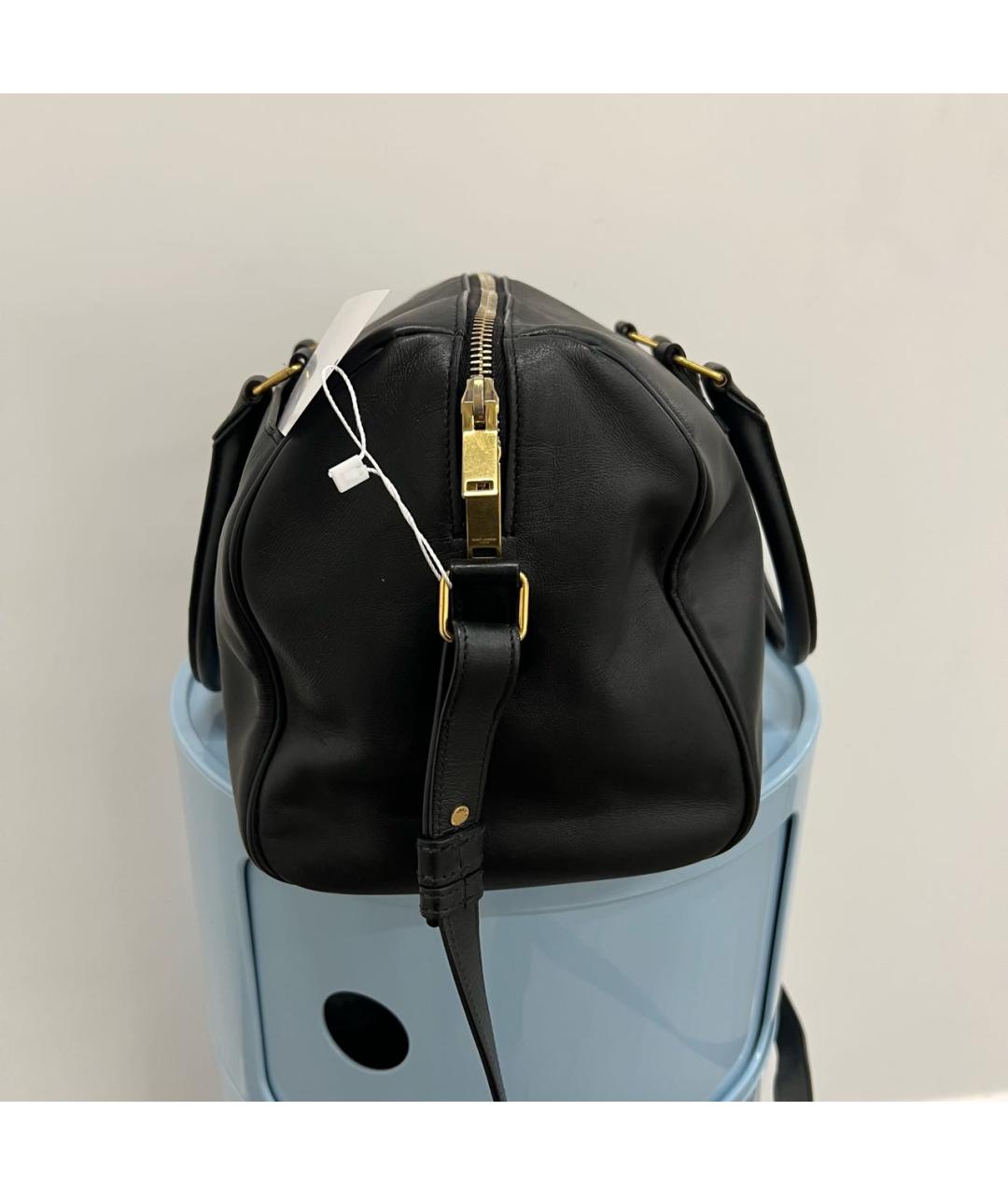 SAINT LAURENT Черная кожаная сумка на плечо, фото 2