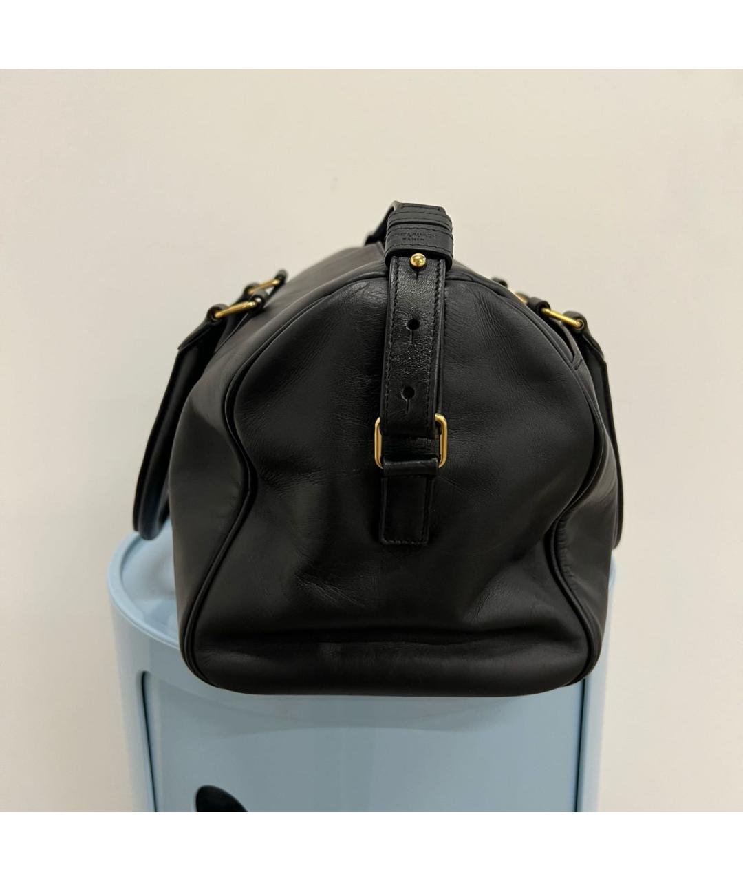 SAINT LAURENT Черная кожаная сумка на плечо, фото 6