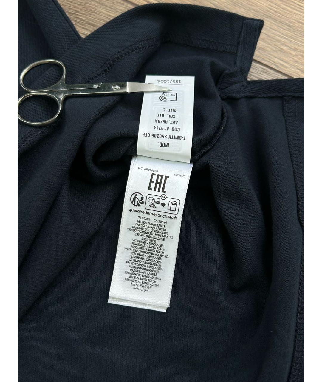 DIESEL Темно-синее хлопковое поло с коротким рукавом, фото 7