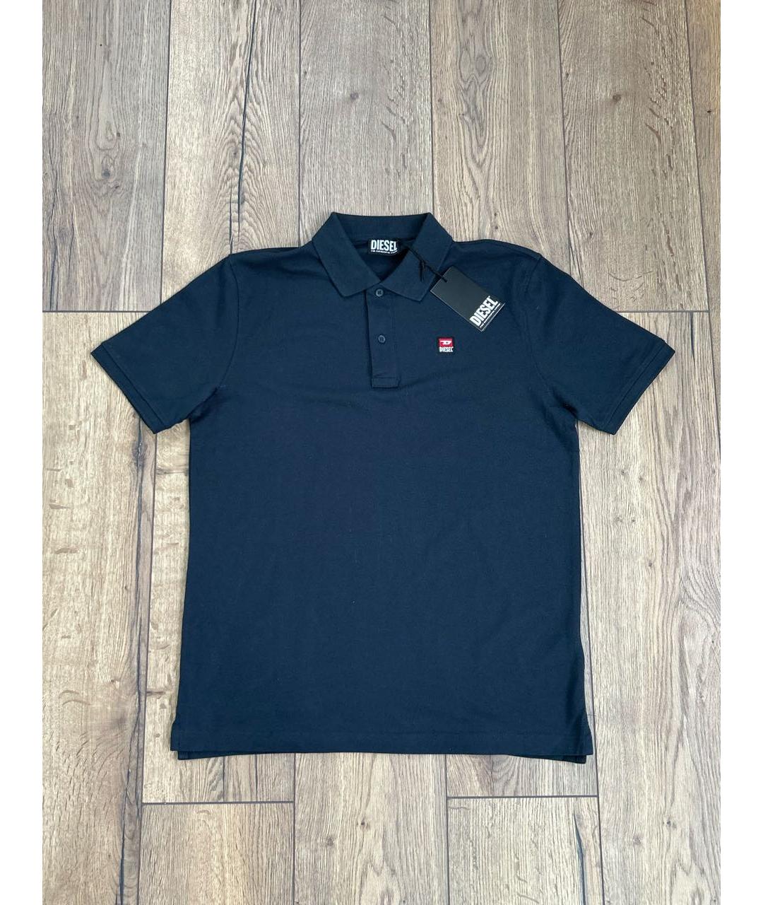 DIESEL Темно-синее хлопковое поло с коротким рукавом, фото 8