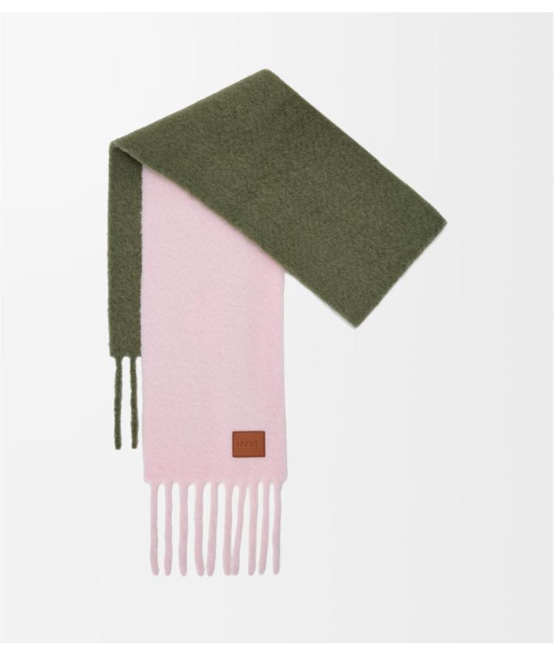 LOEWE Розовый шерстяной шарф, фото 4