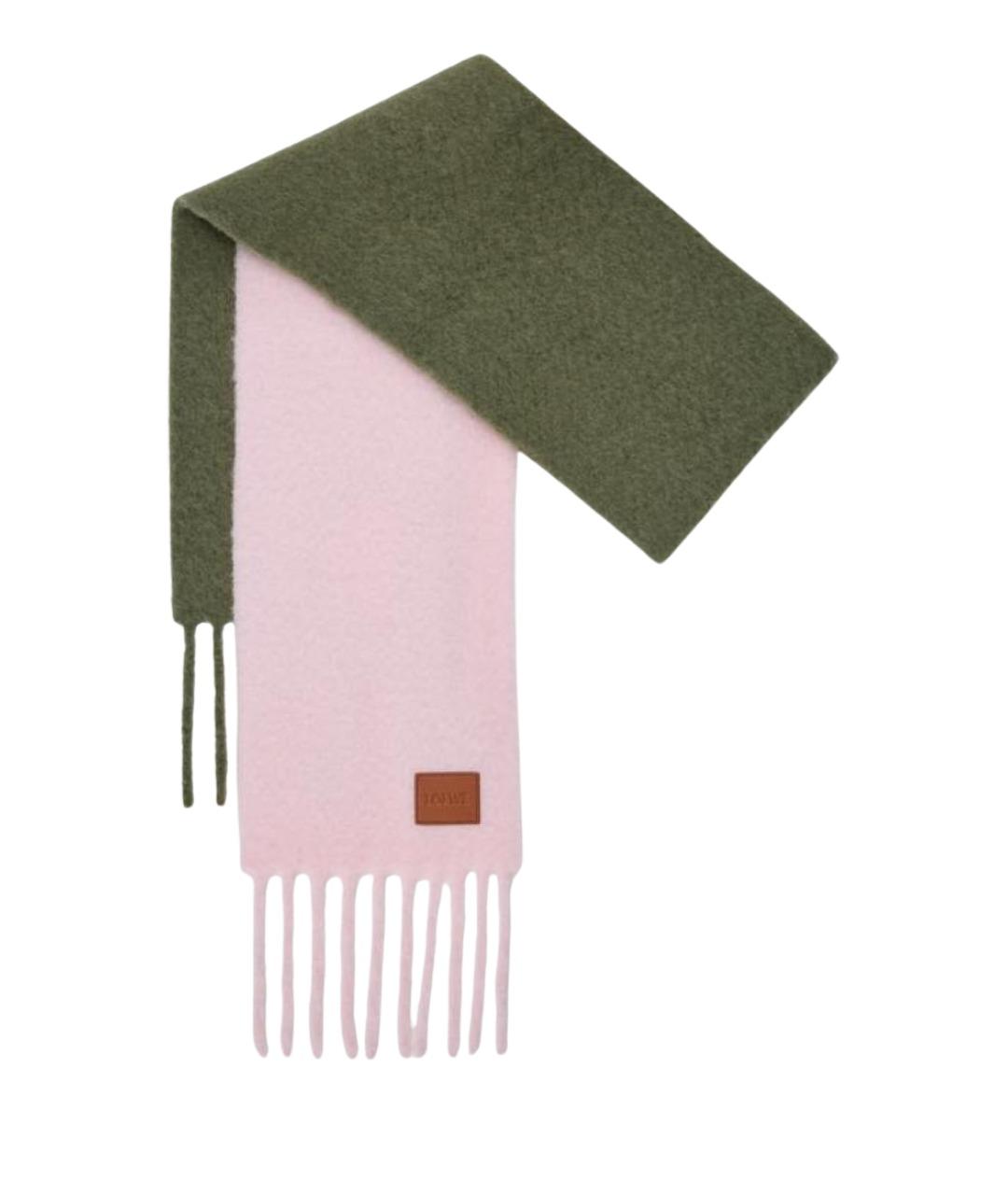 LOEWE Розовый шерстяной шарф, фото 1