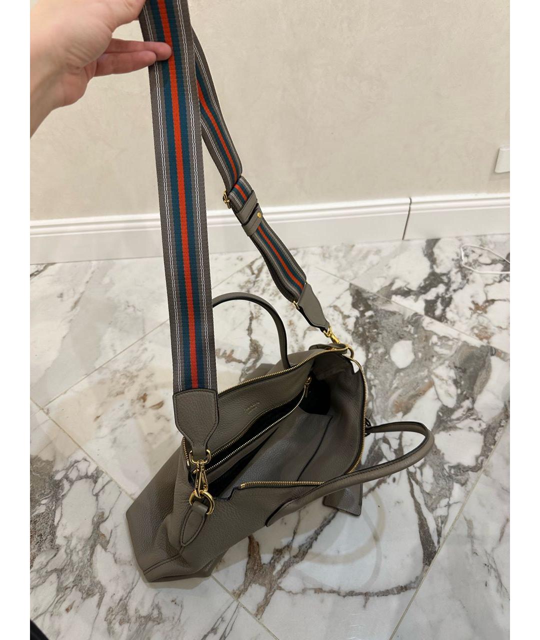 PRADA Антрацитовая кожаная сумка через плечо, фото 3