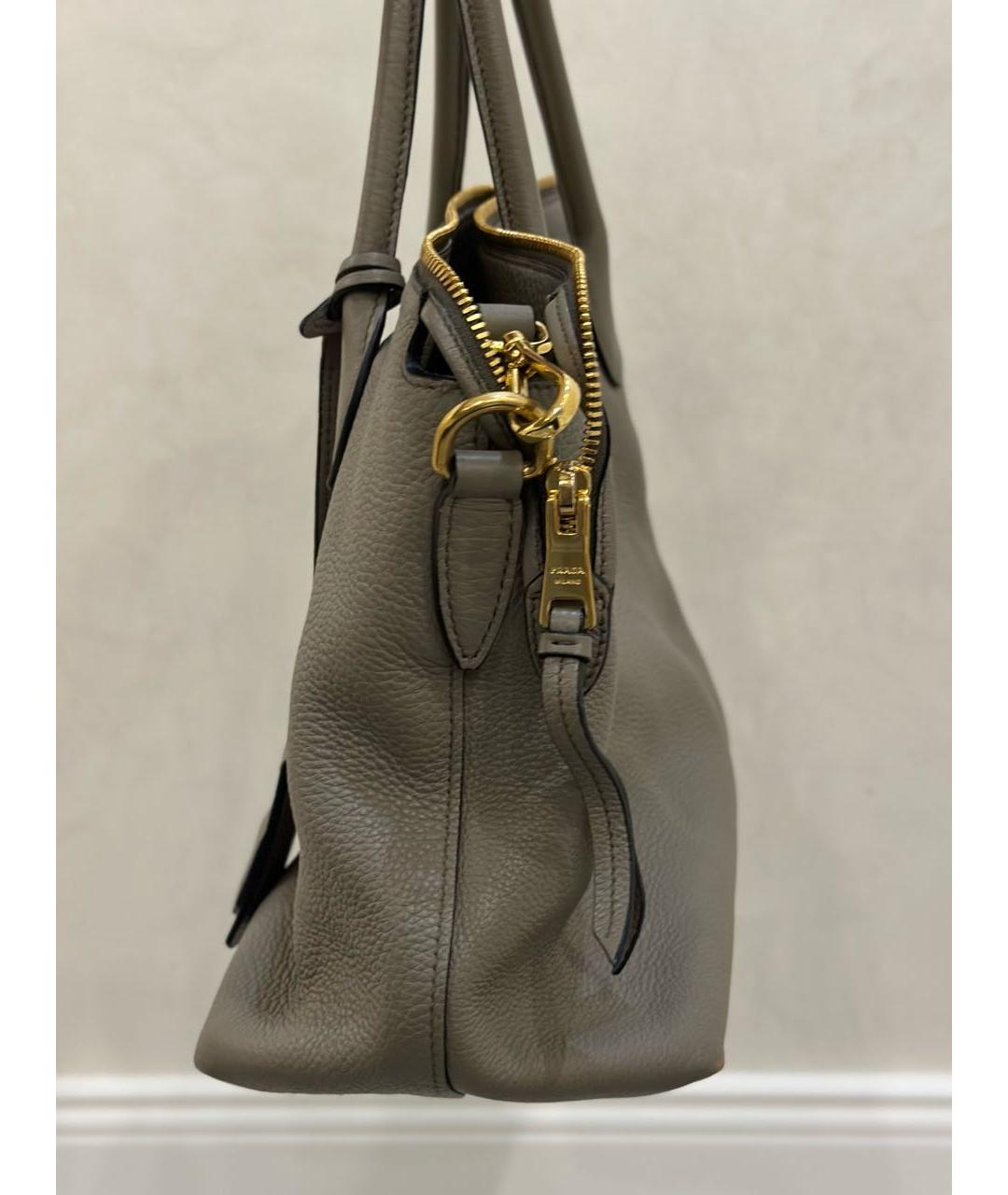 PRADA Антрацитовая кожаная сумка через плечо, фото 8