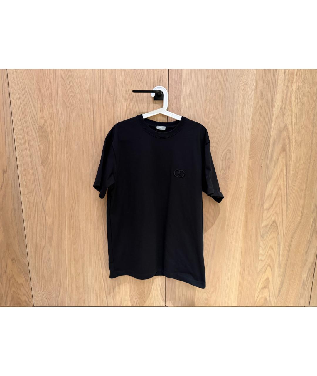 CHRISTIAN DIOR Черная хлопковая футболка, фото 3