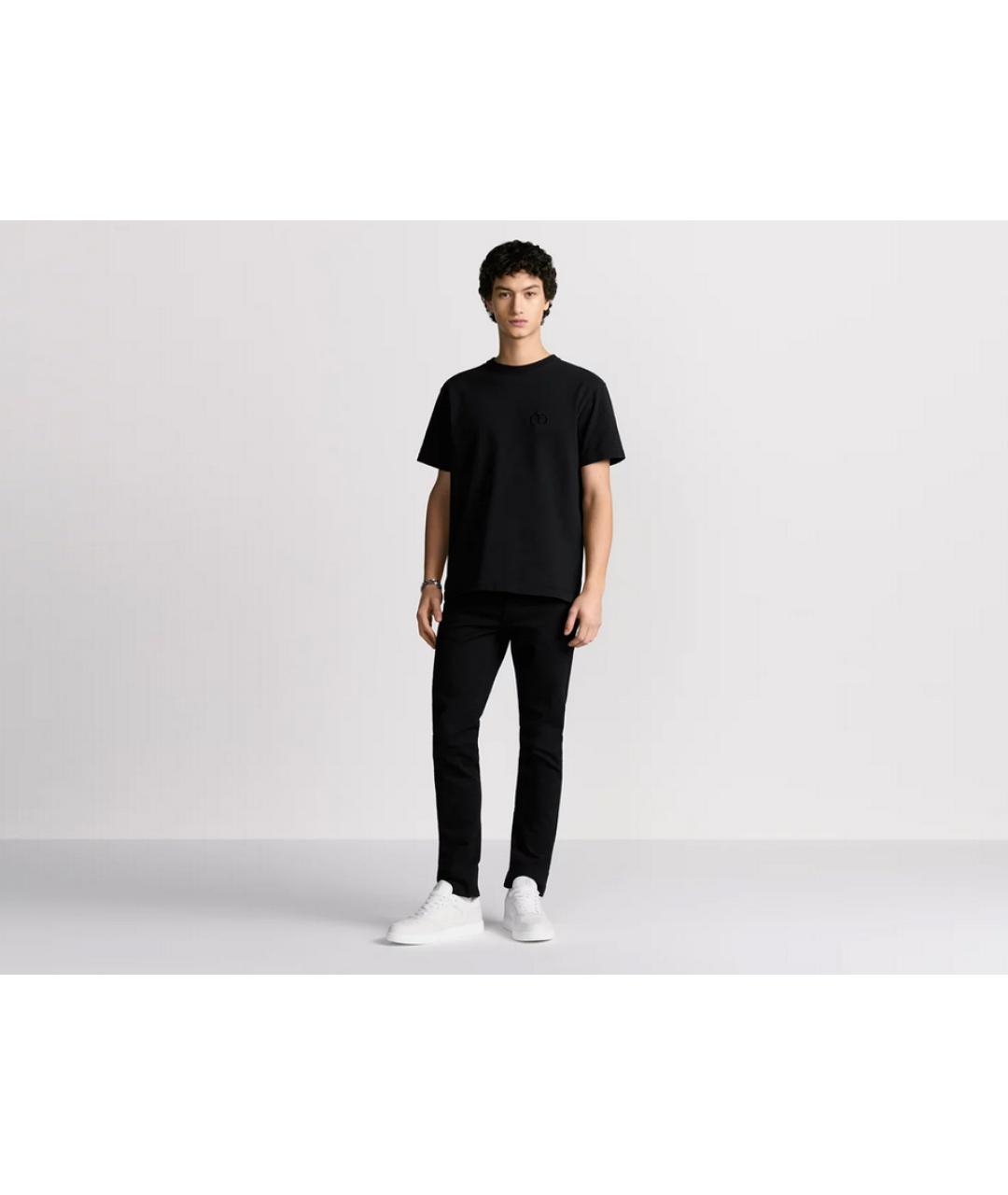 CHRISTIAN DIOR Черная хлопковая футболка, фото 2