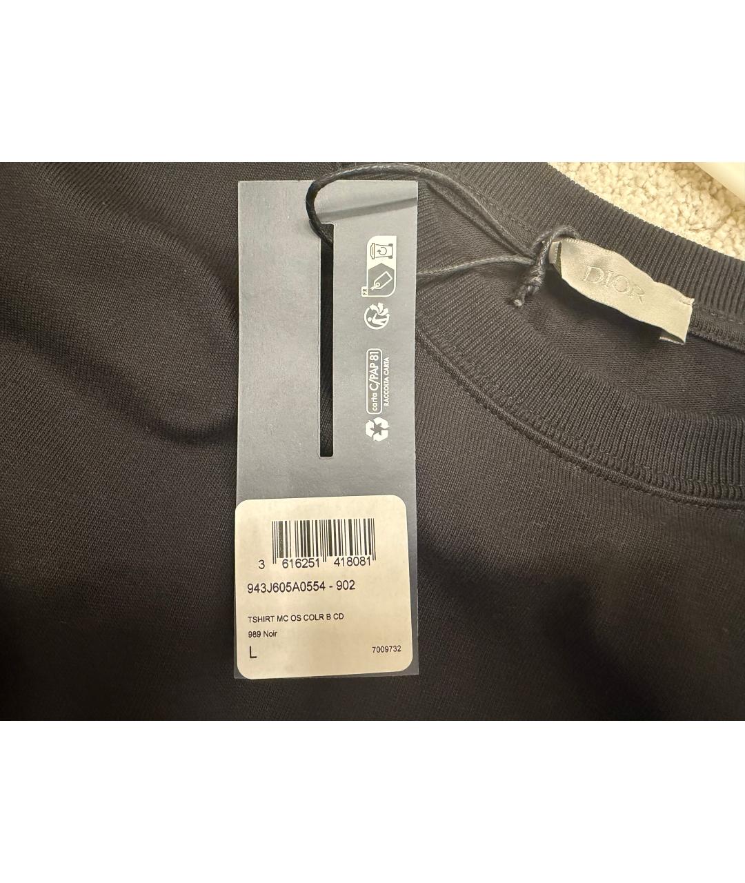 CHRISTIAN DIOR Черная хлопковая футболка, фото 7