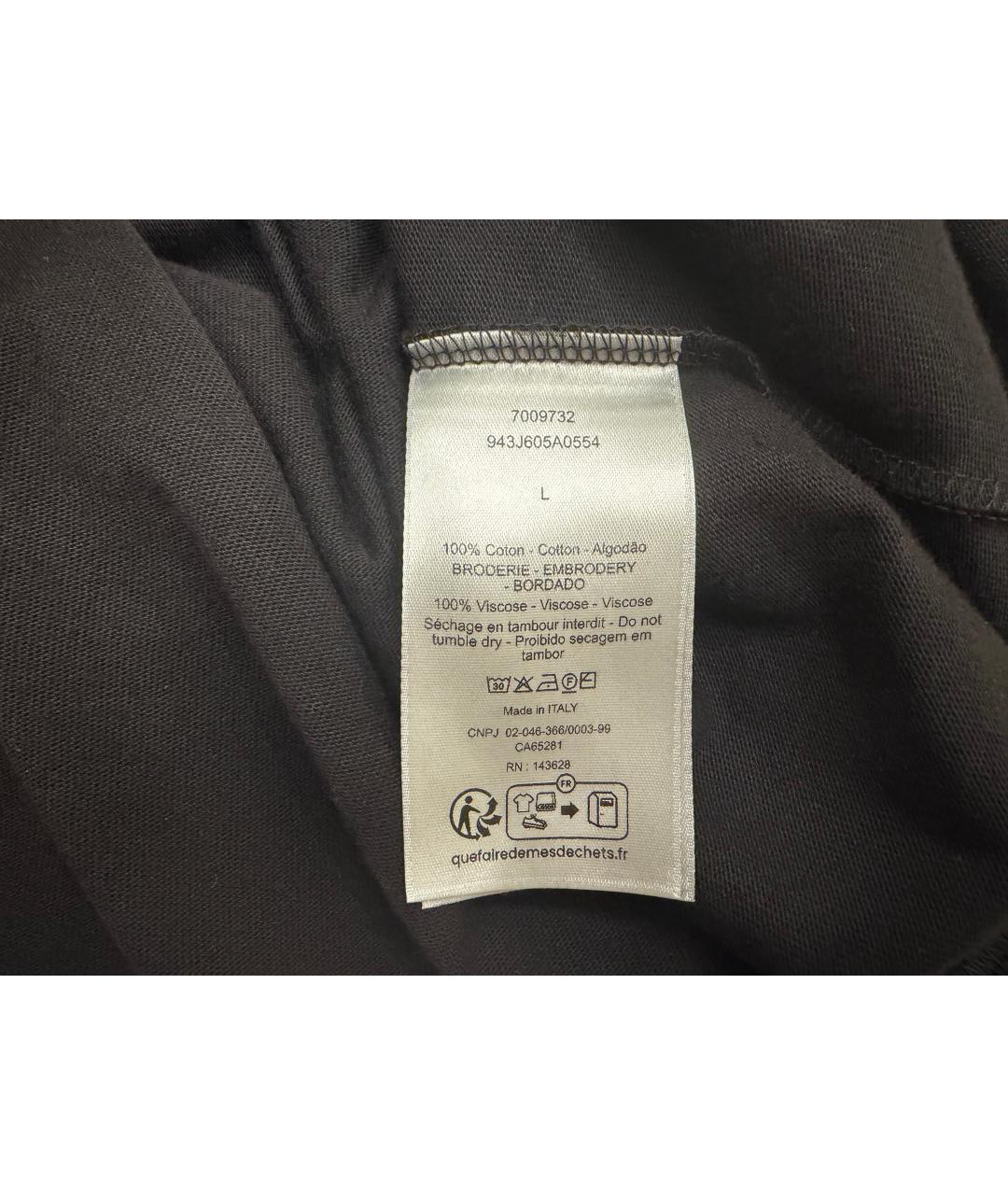 CHRISTIAN DIOR Черная хлопковая футболка, фото 8