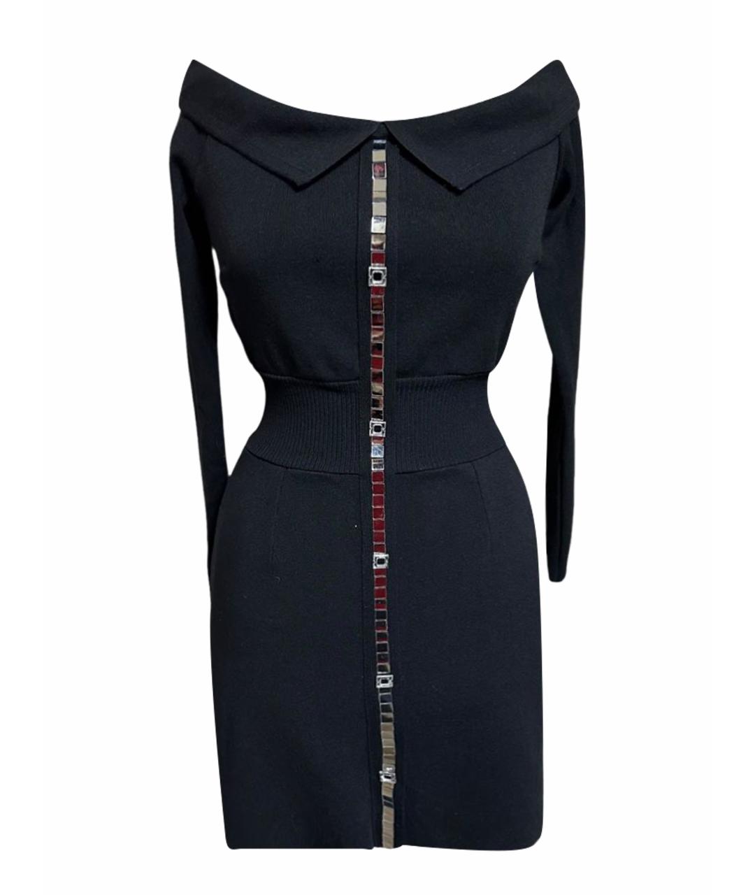 PINKO Черное хлопковое коктейльное платье, фото 1