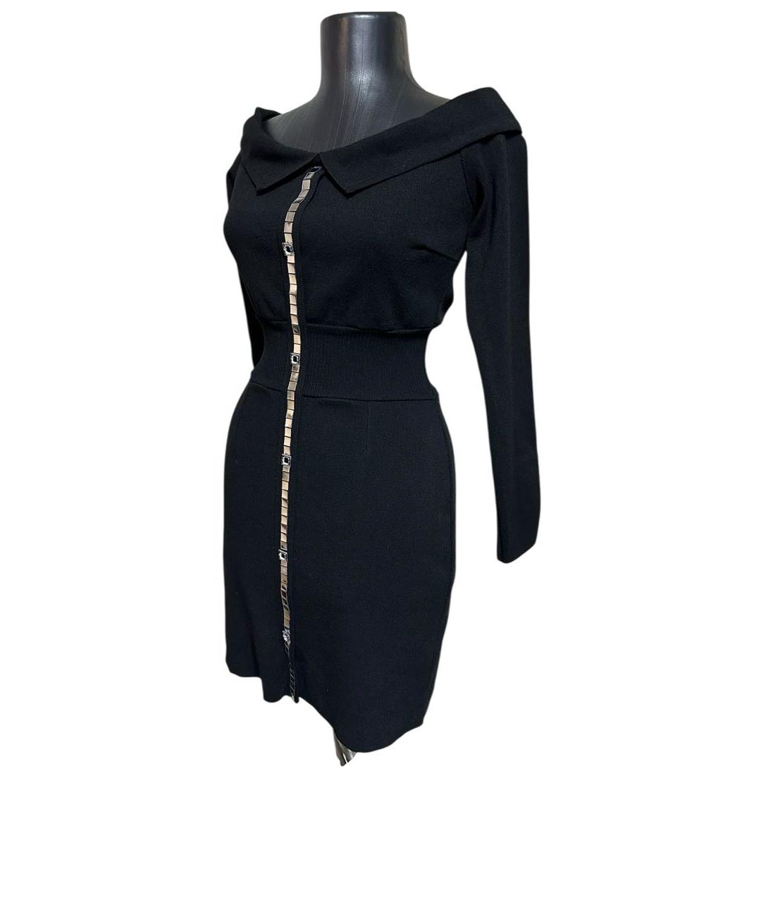 PINKO Черное хлопковое коктейльное платье, фото 5