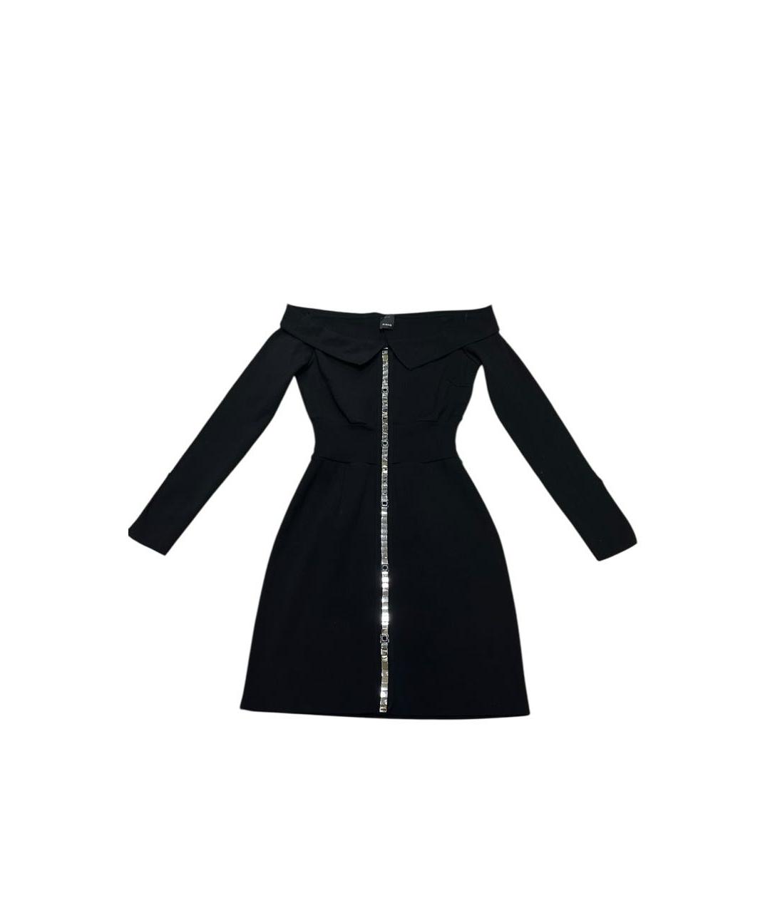 PINKO Черное хлопковое коктейльное платье, фото 7