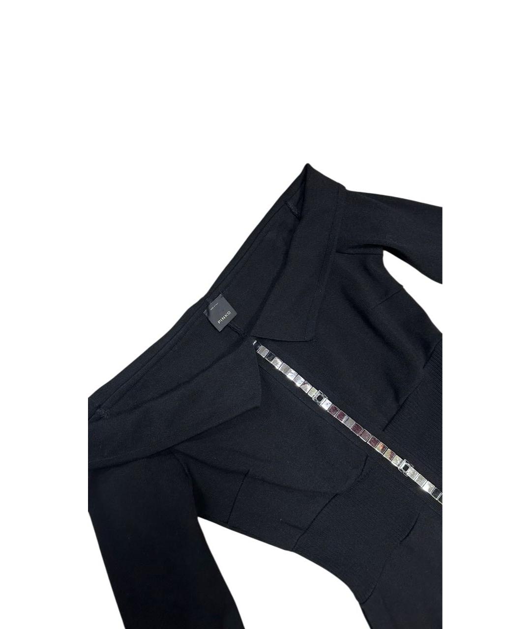 PINKO Черное хлопковое коктейльное платье, фото 3