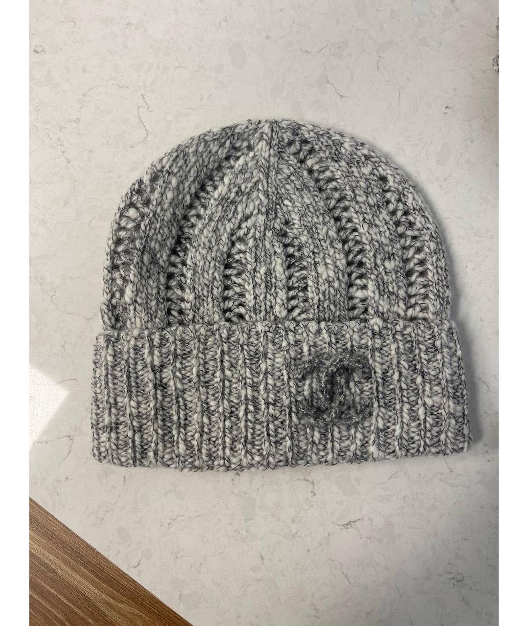 CHANEL Серая шерстяная шапка, фото 3