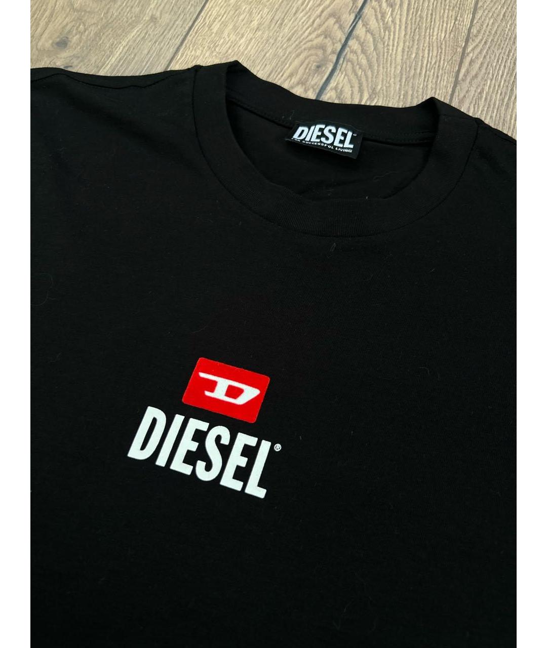 DIESEL Черная хлопковая футболка, фото 2