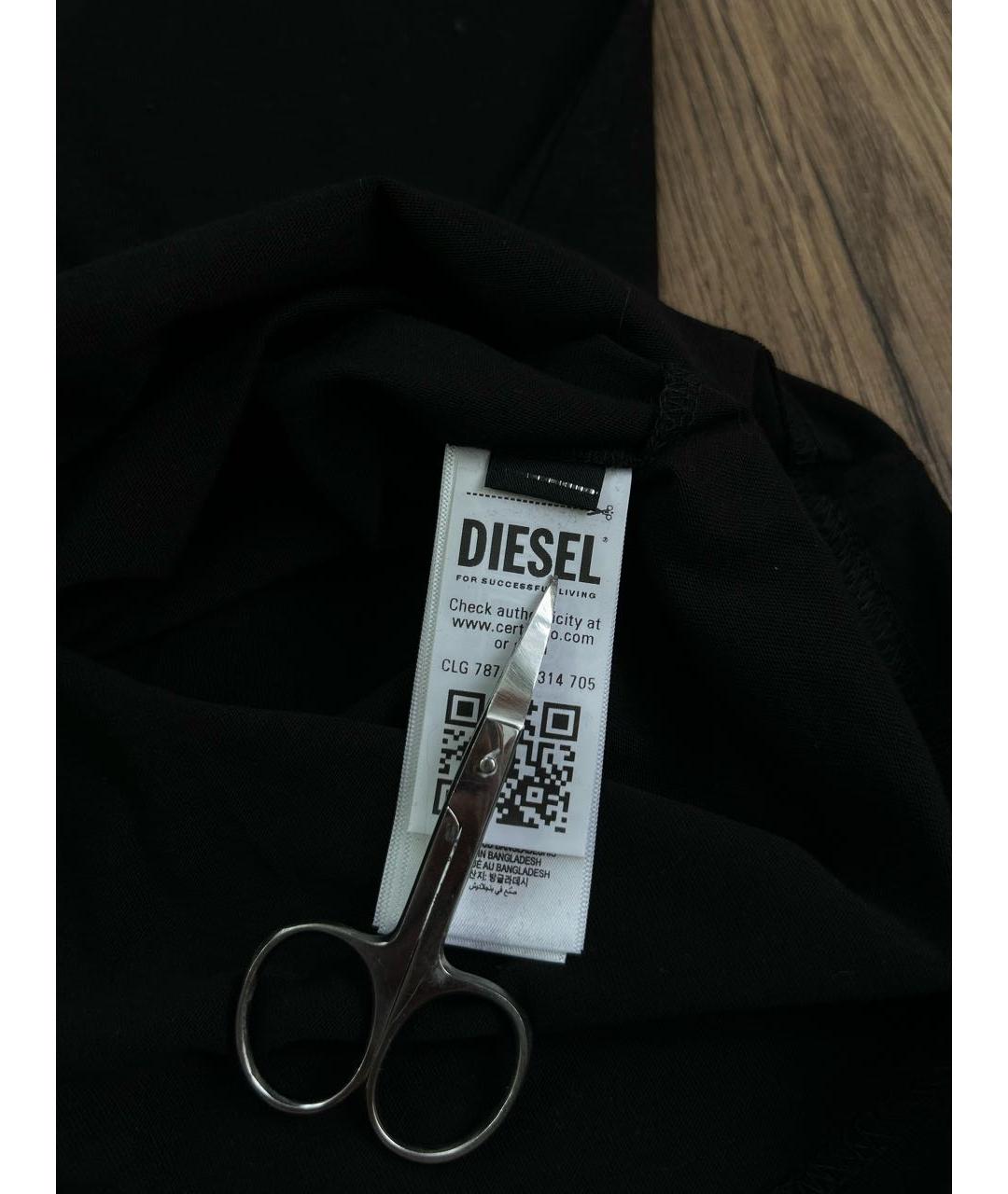 DIESEL Черная хлопковая футболка, фото 4