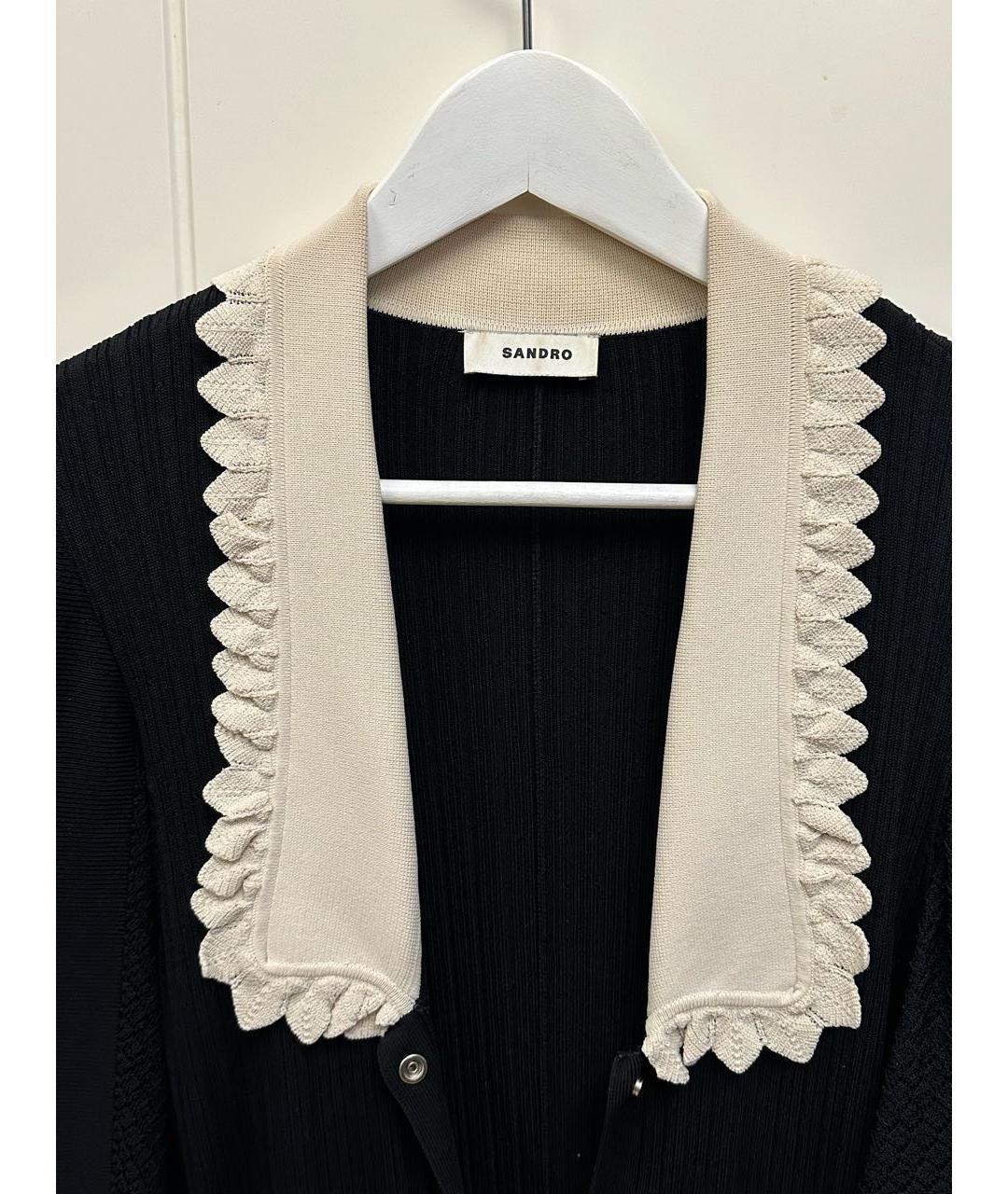 SANDRO Черное вискозное повседневное платье, фото 3