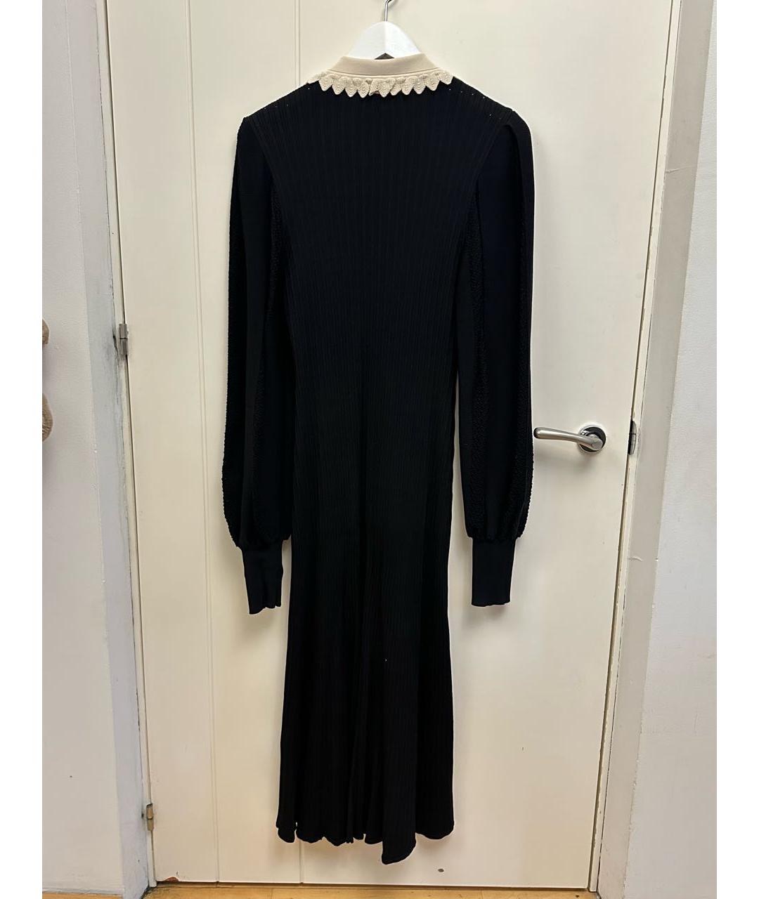 SANDRO Черное вискозное повседневное платье, фото 4