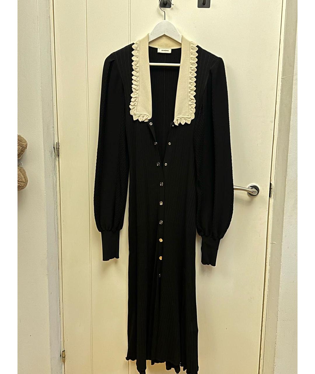 SANDRO Черное вискозное повседневное платье, фото 2