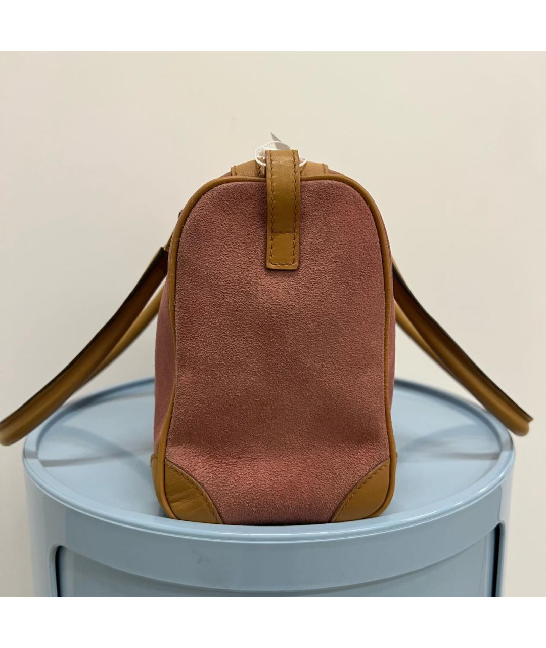 GUCCI Розовая замшевая сумка с короткими ручками, фото 3