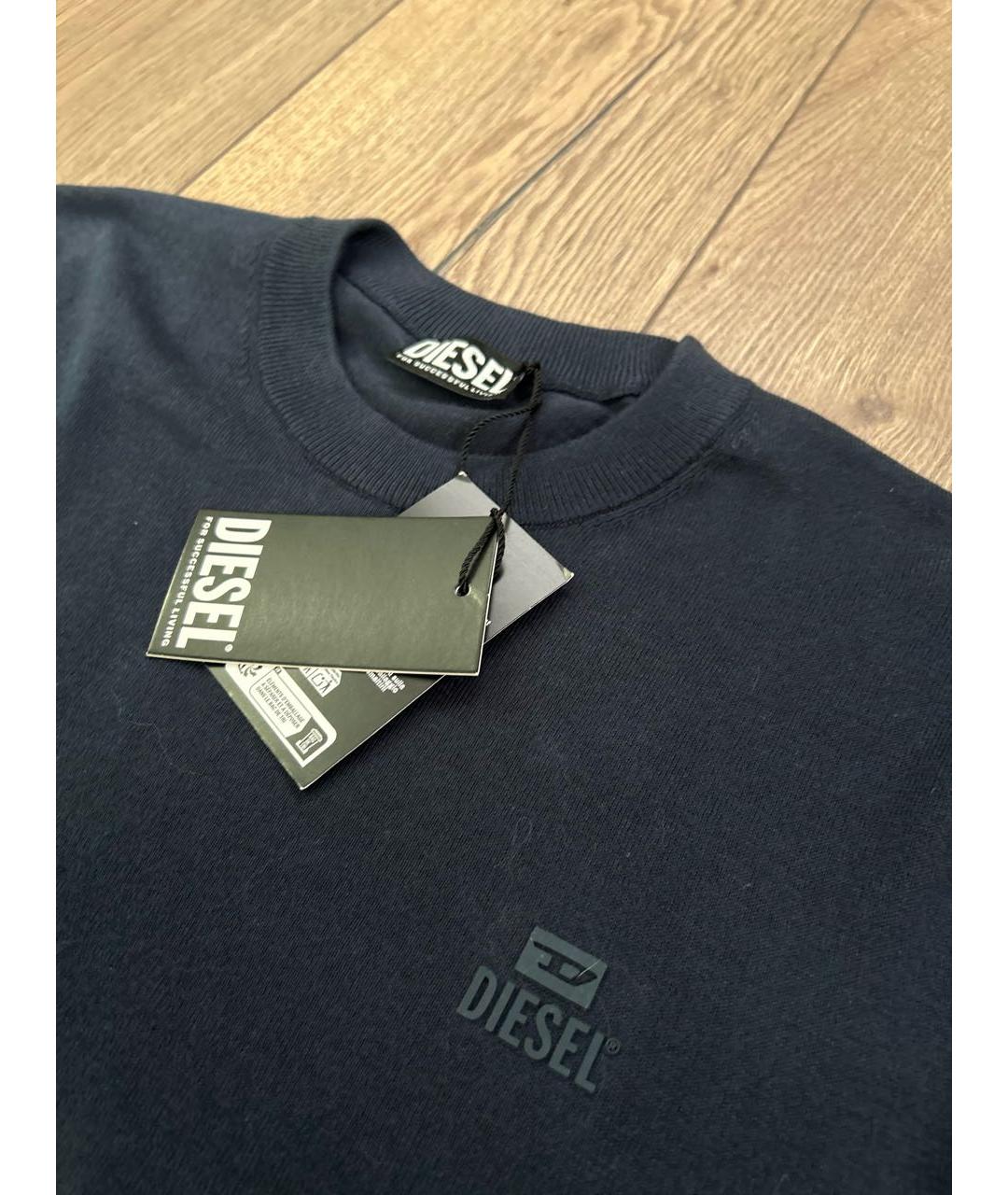 DIESEL Темно-синий шерстяной джемпер / свитер, фото 2