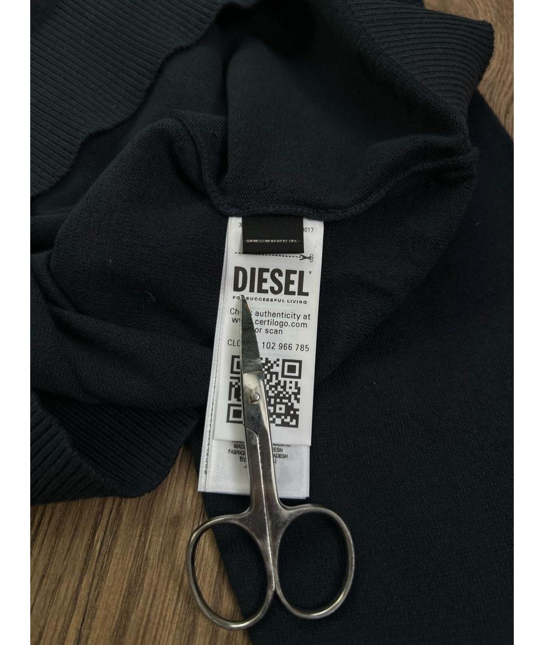 DIESEL Темно-синий шерстяной джемпер / свитер, фото 4