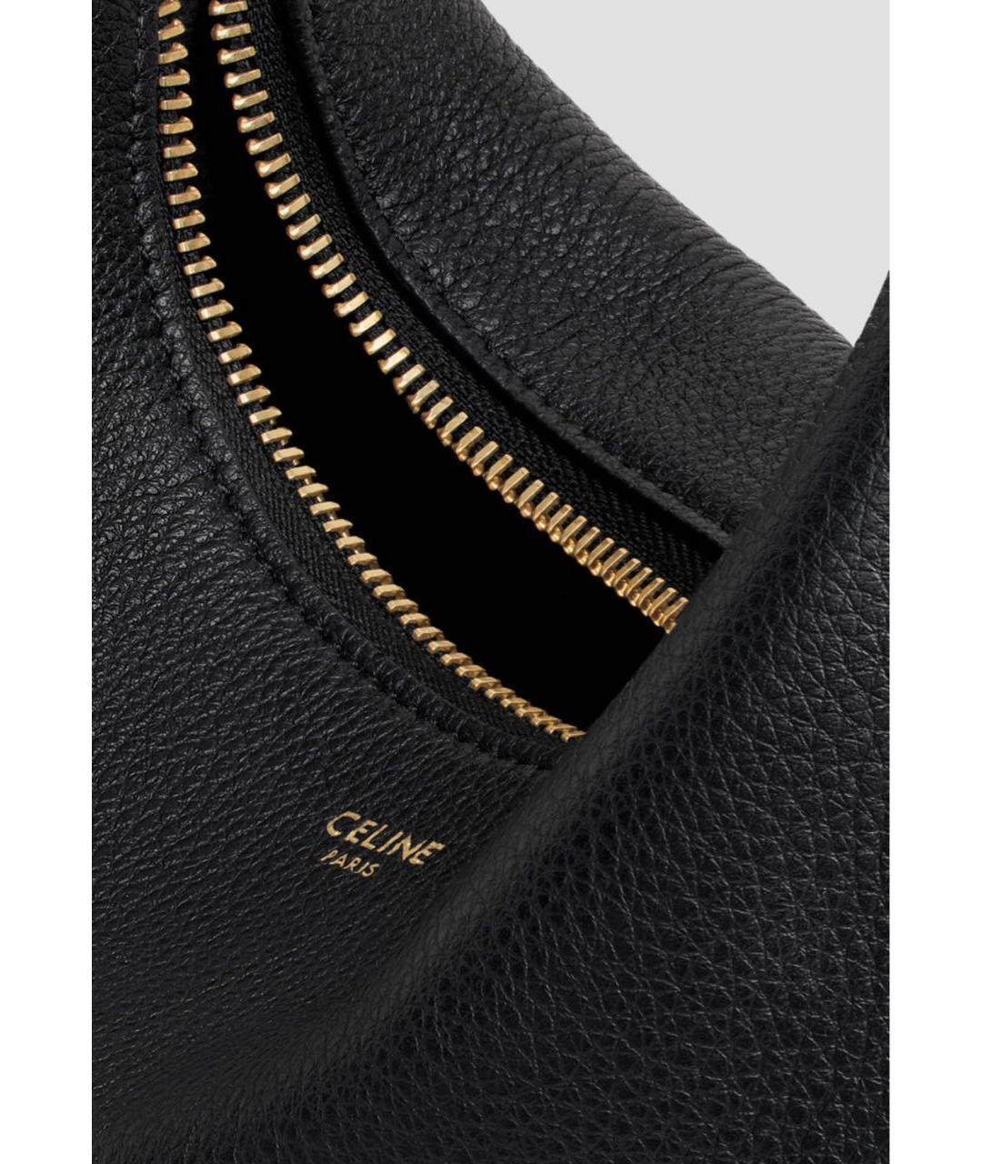 CELINE Черная кожаная сумка с короткими ручками, фото 4