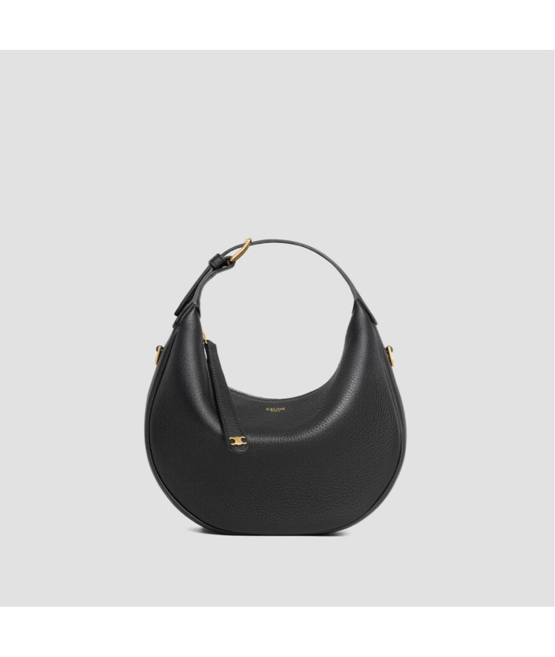 CELINE Черная кожаная сумка с короткими ручками, фото 7