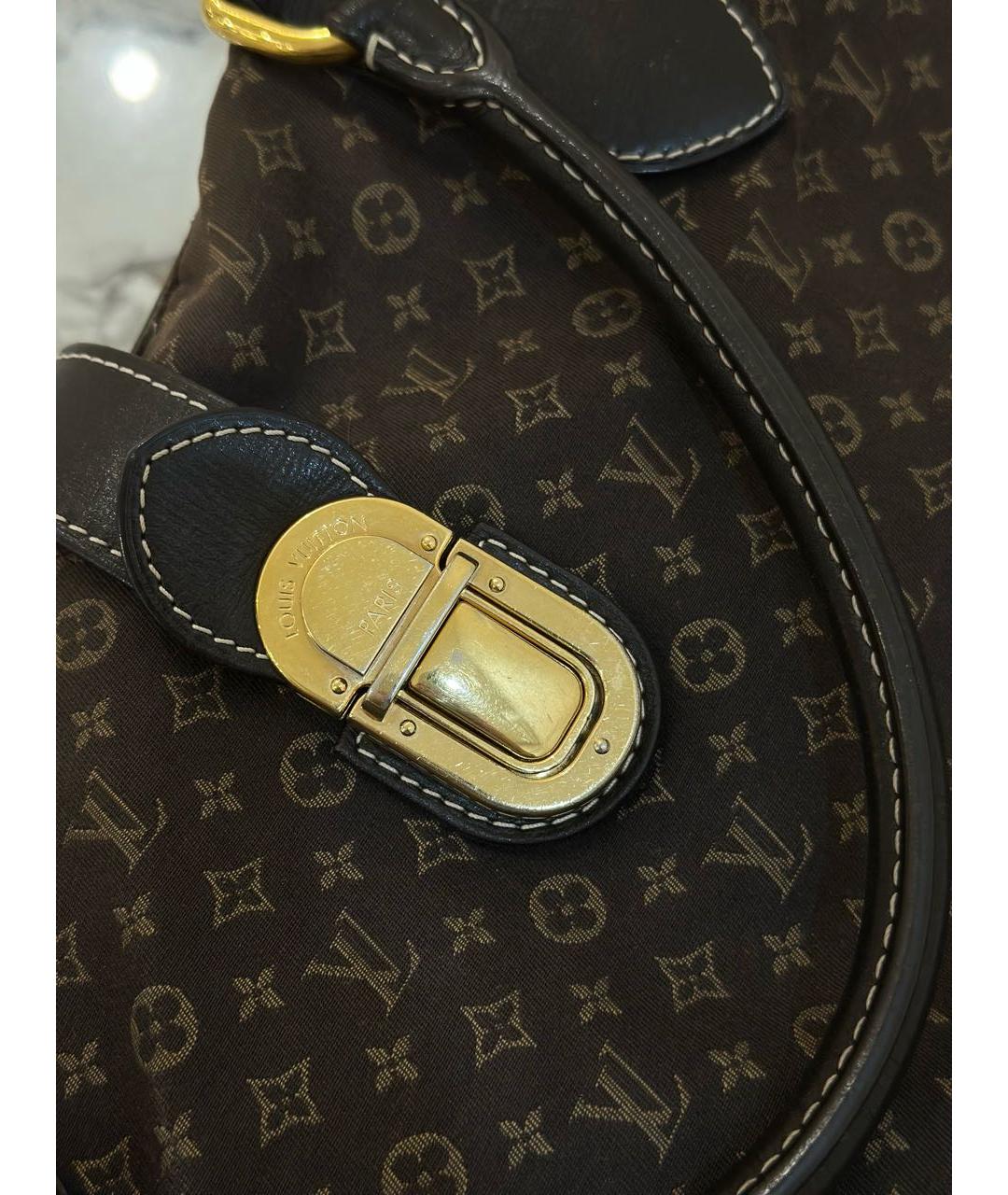 LOUIS VUITTON Коричневая деним сумка с короткими ручками, фото 8