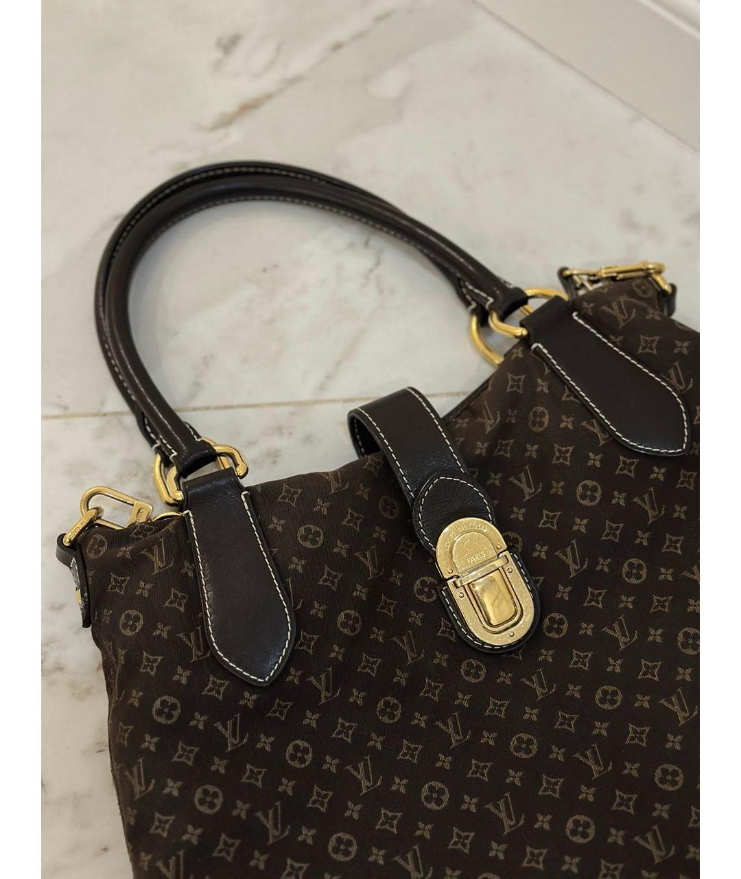 LOUIS VUITTON Коричневая деним сумка с короткими ручками, фото 5