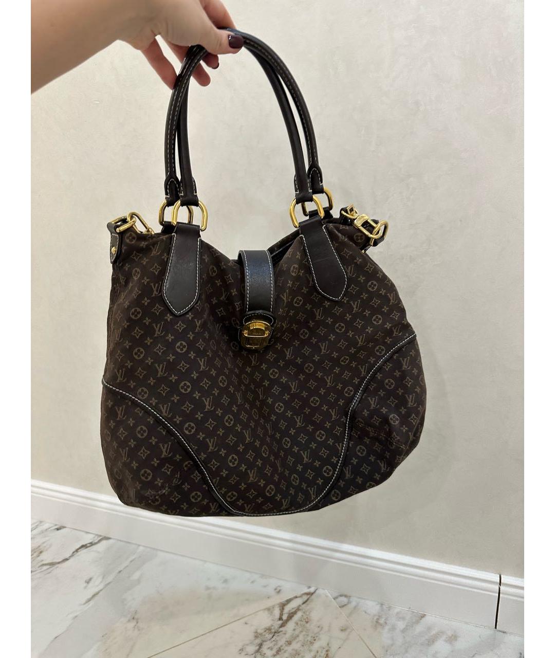 LOUIS VUITTON Коричневая деним сумка с короткими ручками, фото 2