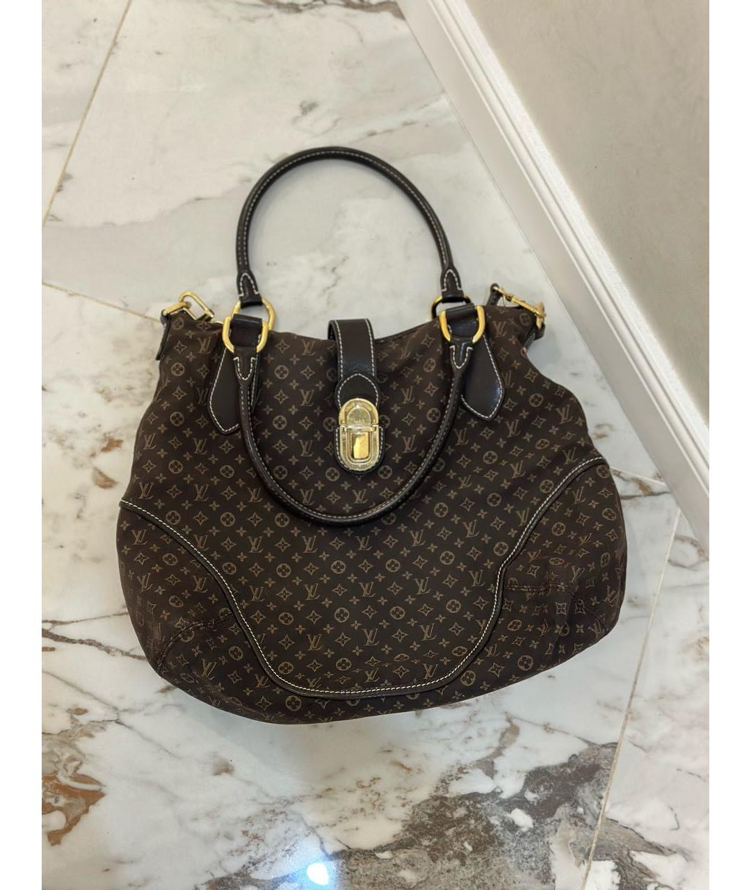 LOUIS VUITTON Коричневая деним сумка с короткими ручками, фото 9