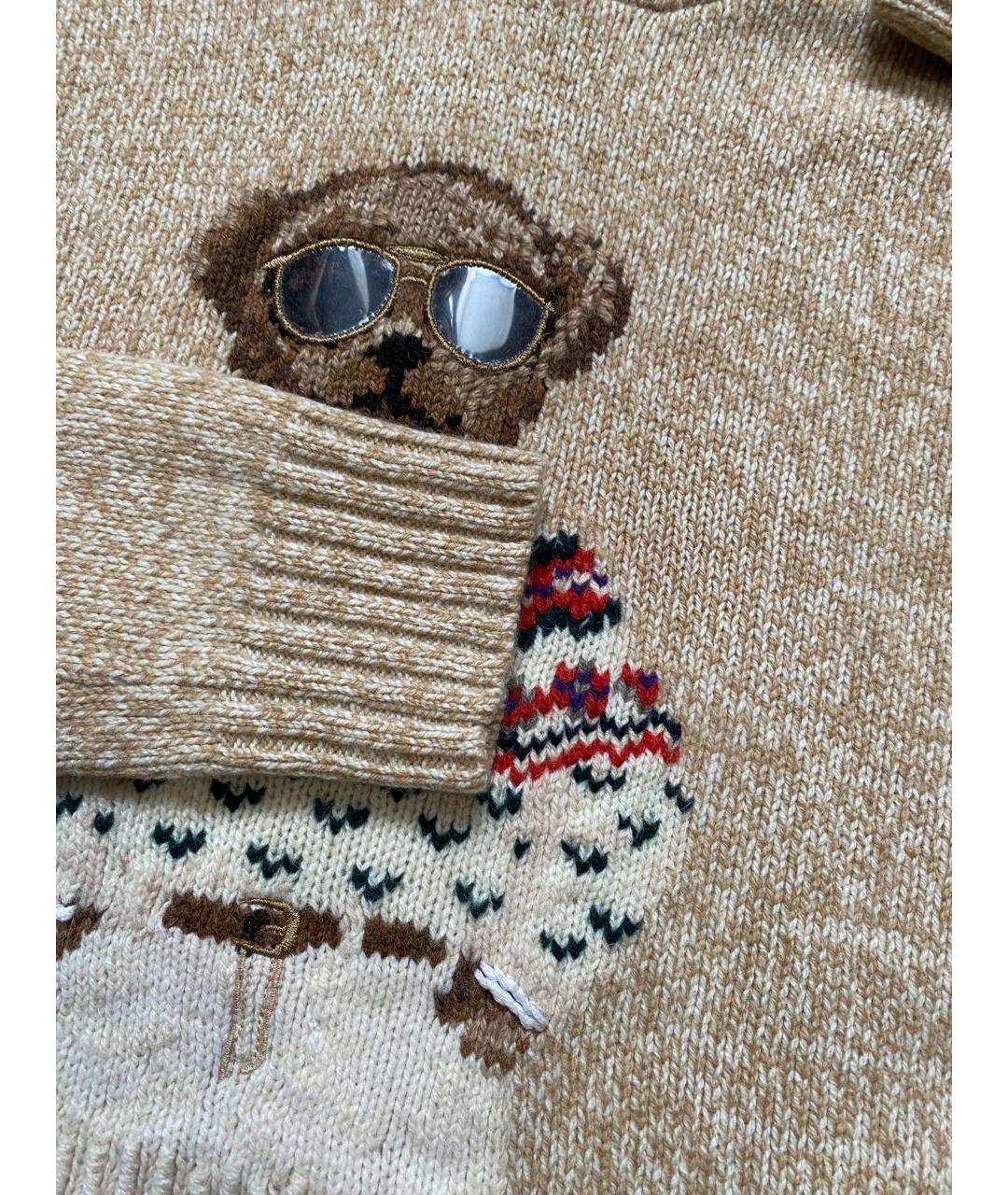 POLO RALPH LAUREN Бежевый шерстяной джемпер / свитер, фото 5