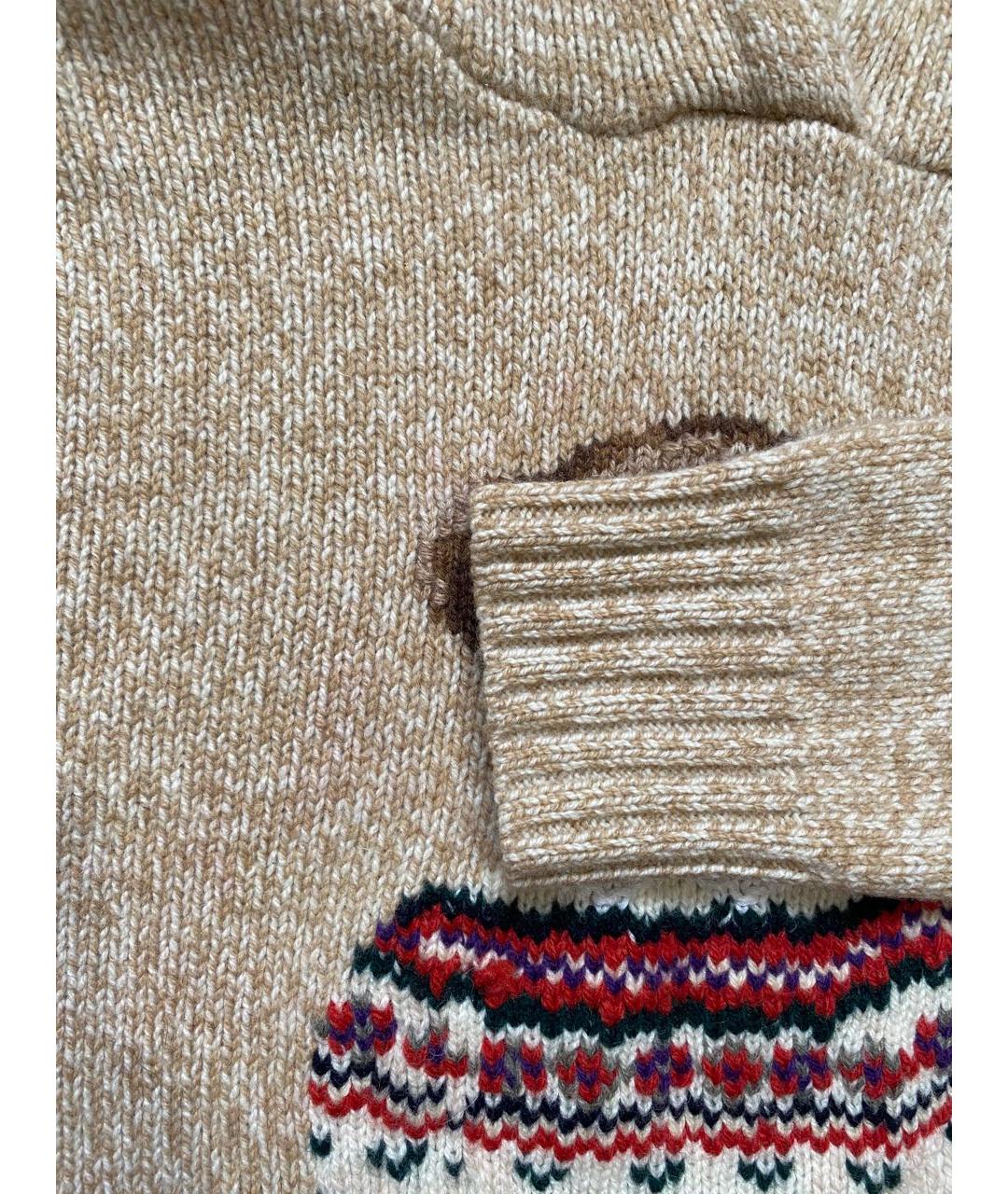 POLO RALPH LAUREN Бежевый шерстяной джемпер / свитер, фото 6