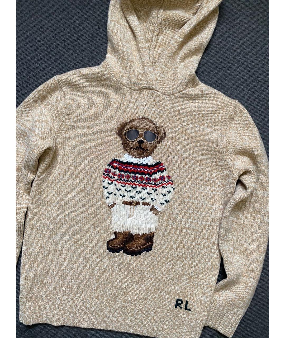 POLO RALPH LAUREN Бежевый шерстяной джемпер / свитер, фото 3