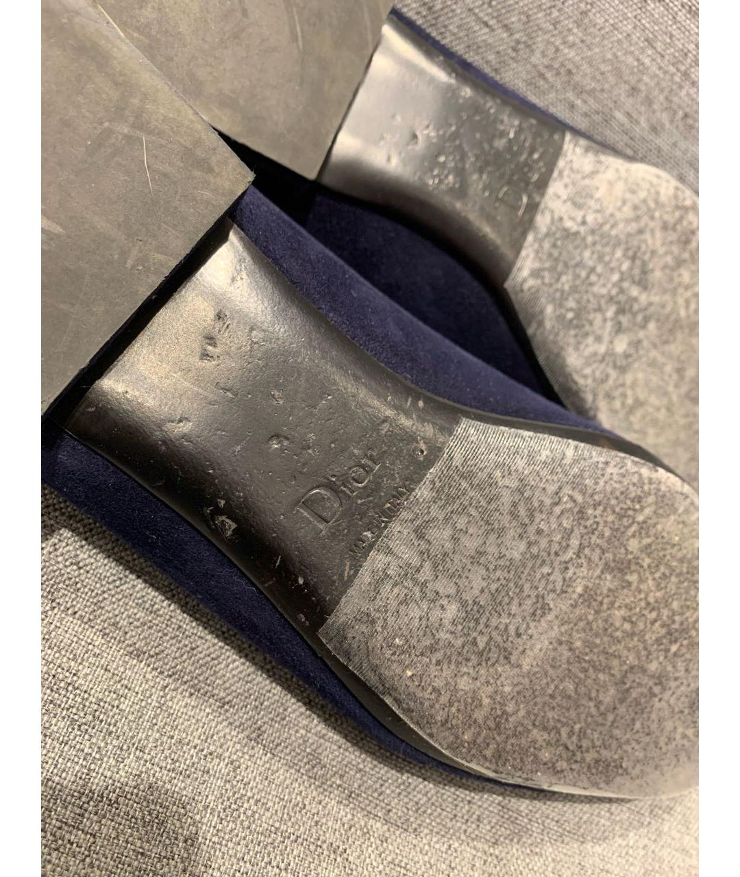 CHRISTIAN DIOR Темно-синие замшевые лоферы, фото 7