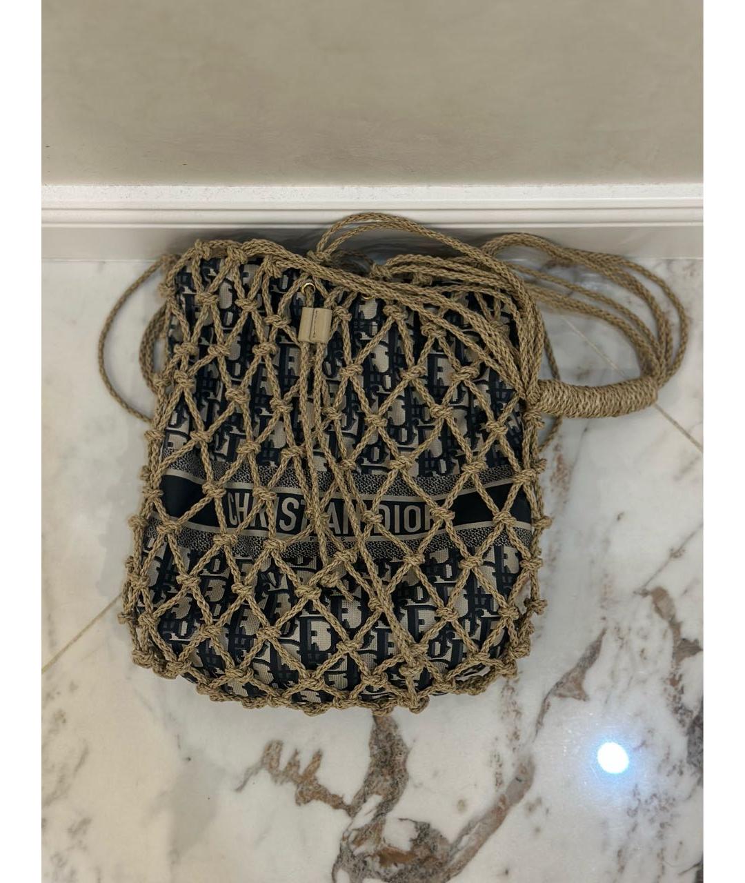 CHRISTIAN DIOR Темно-синяя пляжная сумка, фото 4