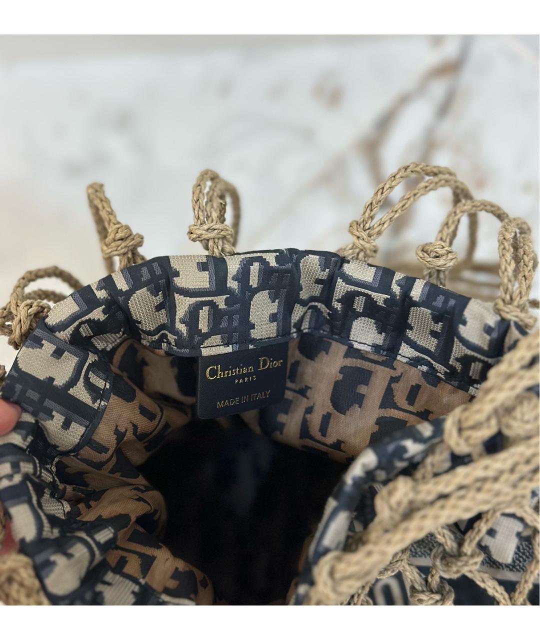 CHRISTIAN DIOR Темно-синяя пляжная сумка, фото 5