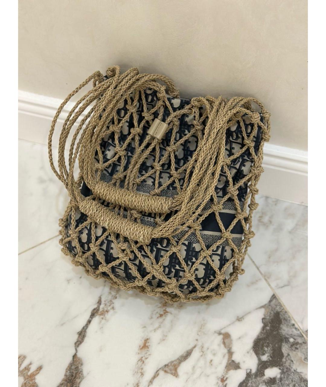 CHRISTIAN DIOR Темно-синяя пляжная сумка, фото 3