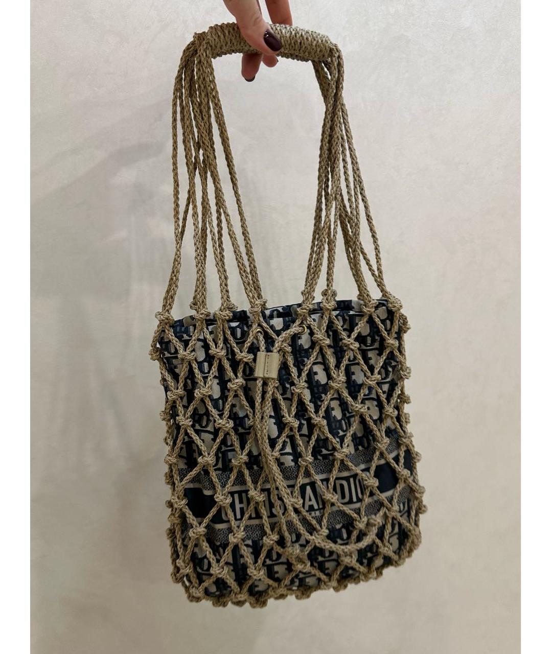 CHRISTIAN DIOR Темно-синяя пляжная сумка, фото 2