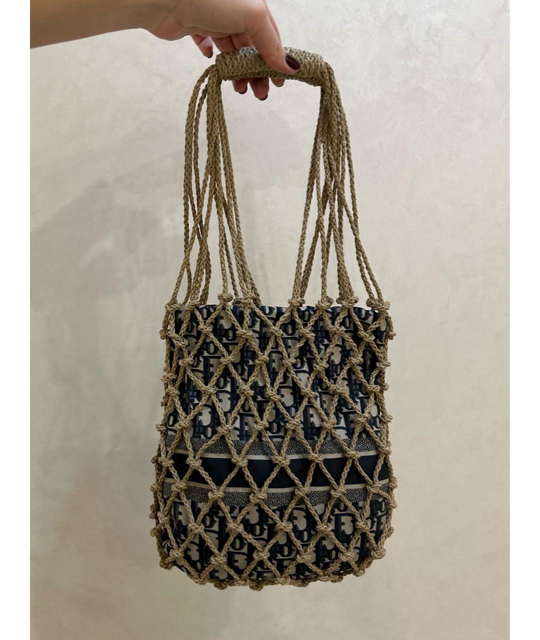 CHRISTIAN DIOR Темно-синяя пляжная сумка, фото 6