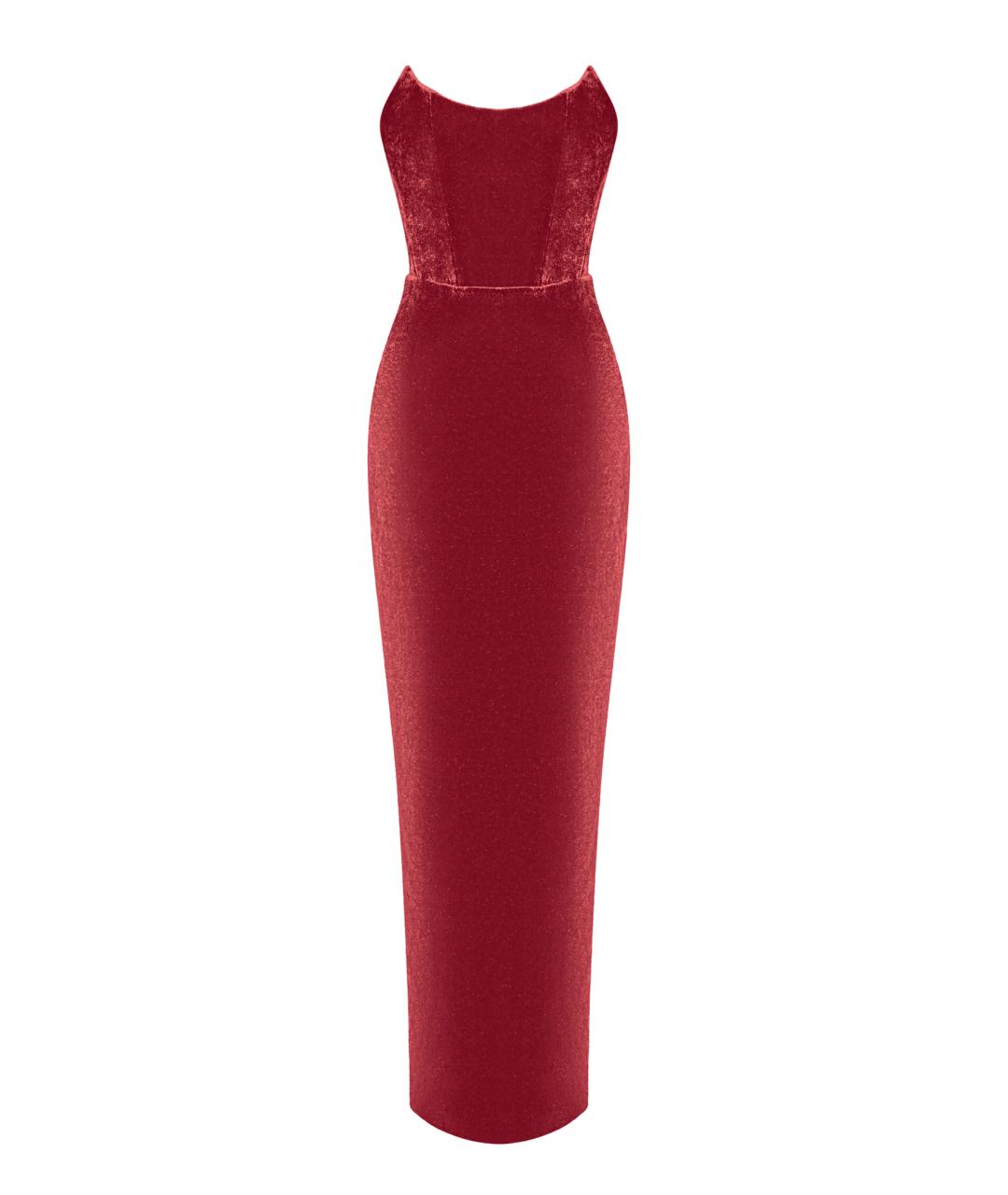 RASARIO Красное бархатное вечернее платье, фото 1